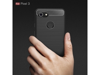Google Pixel 3 Carbon Gummi Hülle TPU Case schwarz