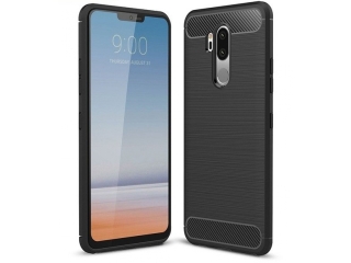 LG G7 ThinQ Carbon Gummi Hülle TPU Case schwarz