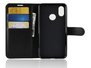 Xiaomi Mi 8 Lederhülle Portemonnaie Karten Etui schwarz