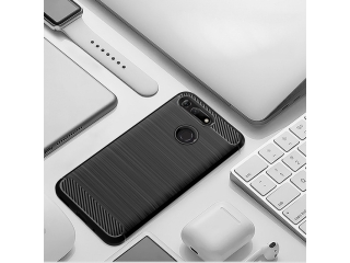 Honor View 20 Carbon Gummi Hülle TPU Case schwarz