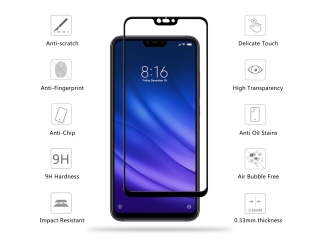 Xiaomi Mi 8 Lite 100% Vollbild Panzerglas Schutzfolie 2.5D 9H