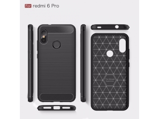 Xiaomi Redmi Note 6 Pro Carbon Gummi Hülle TPU Case schwarz