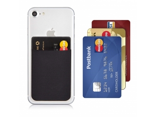 Ultra Slim Karten Halterung selbstklebend für Handy aus Lycra schwarz