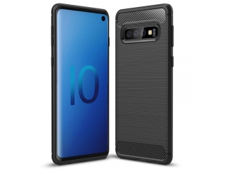 Samsung Galaxy S10 Carbon Gummi Hülle TPU Case schwarz