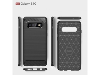 Samsung Galaxy S10 Carbon Gummi Hülle TPU Case schwarz