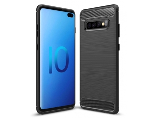 Samsung Galaxy S10+ Carbon Gummi Hülle TPU Case schwarz