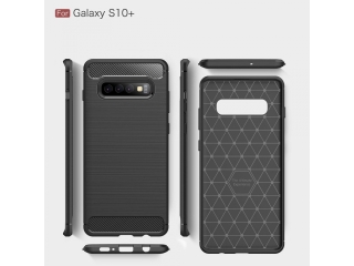 Samsung Galaxy S10+ Carbon Gummi Hülle TPU Case schwarz