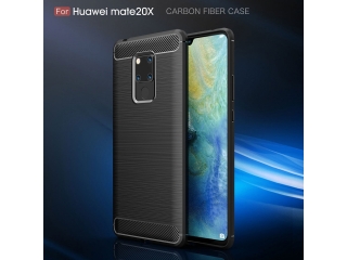 Huawei Mate 20 X Carbon Gummi Hülle TPU Case schwarz