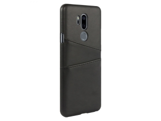 LG G7 ThinQ Leder Case Hülle für Bank & Kreditkarten schwarz