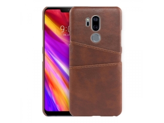 CardCaddy LG G7 ThinQ Leder Backcase mit Kartenfächern braun