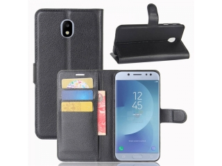 Samsung Galaxy J3 2017 Lederhülle Portemonnaie Karten Etui schwarz