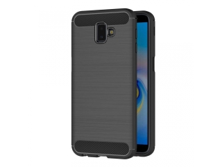 Samsung Galaxy J6+ Carbon Gummi Hülle TPU Case schwarz
