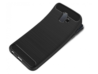 Samsung Galaxy J6+ Carbon Gummi Hülle TPU Case schwarz