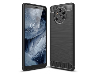 Nokia 9 PureView Carbon Gummi Hülle TPU Case schwarz