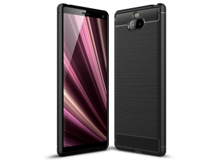 Sony Xperia 10 Carbon Gummi Hülle TPU Case schwarz