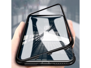 Samsung Galaxy S9+ Alu Magnetic Glass Case Panzerglas Backcover schwarz