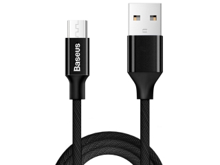 Baseus Nylonfaser Micro USB Lade Kabel und USB Datenkabel 1.5m schwarz