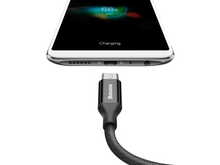 Baseus Nylonfaser Micro USB Lade Kabel und USB Datenkabel 1.5m schwarz
