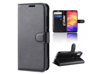 Xiaomi Redmi Note 7 Lederhülle Portemonnaie Karten Etui schwarz