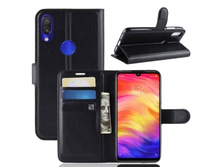 Xiaomi Redmi Note 7 Lederhülle Portemonnaie Karten Etui schwarz