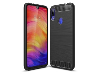 Xiaomi Redmi Note 7 Carbon Gummi Hülle TPU Case schwarz