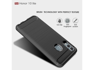 Honor 10 Lite Carbon Gummi Hülle TPU Case schwarz