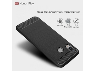 Honor Play Carbon Gummi Hülle TPU Case schwarz
