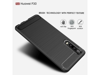 Huawei P30 Carbon Gummi Hülle TPU Case schwarz