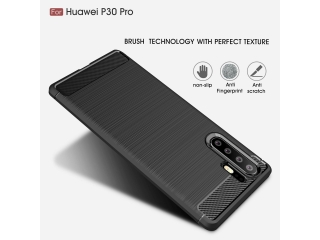 Huawei P30 Pro Carbon Gummi Hülle TPU Case schwarz