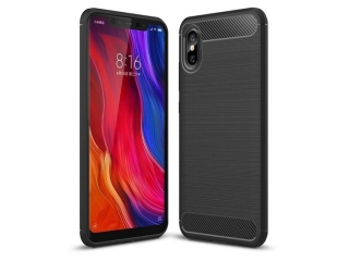 Xiaomi Mi 8 Pro Carbon Gummi Hülle TPU Case schwarz