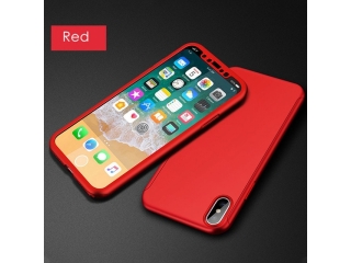 360 Grad Panzerglas Case iPhone XS Rundumschutz Floveme rot