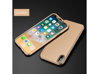 360 Grad Panzerglas Case iPhone XS Rundumschutz Floveme gold