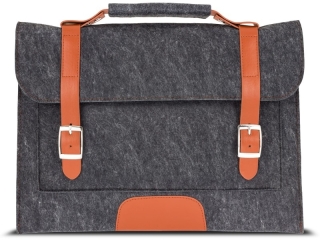 13.3" Macbook Air Pro Filz Sleeve Hülle mit Leder Griff dunkelgrau