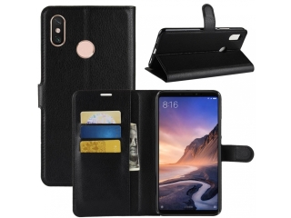 Xiaomi Mi Max 3 Lederhülle Portemonnaie Karten Etui schwarz