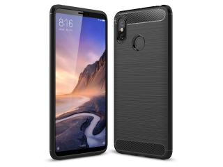 Xiaomi Mi Max 3 Carbon Gummi Hülle TPU Case schwarz