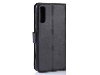 Samsung Galaxy A50 Lederhülle Portemonnaie Karten Etui schwarz