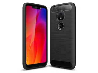 Motorola Moto G7 Play Carbon Gummi Hülle TPU Case schwarz