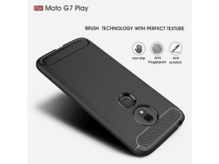 Motorola Moto G7 Play Carbon Gummi Hülle TPU Case schwarz