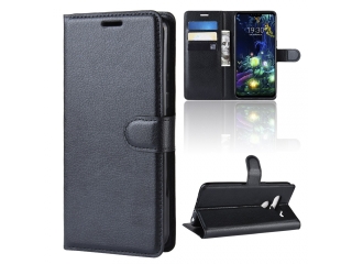 LG G8 ThinQ Lederhülle Portemonnaie Karten Etui schwarz