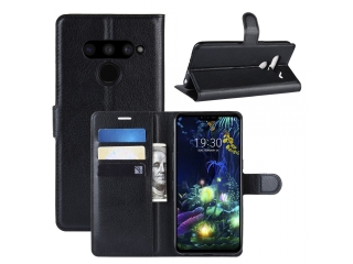 LG V50 ThinQ 5G Lederhülle Portemonnaie Karten Etui schwarz