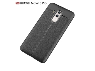 Huawei Mate 10 Pro Leder Design Gummi Hülle TPU Cover schwarz