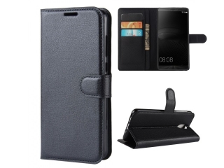 Huawei Mate 8 Lederhülle Portemonnaie Karten Etui schwarz