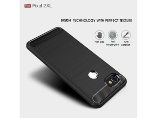 Google Pixel 2 XL Carbon Gummi Hülle TPU Case schwarz