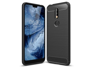 Nokia 7.1 Carbon Gummi Hülle TPU Case schwarz