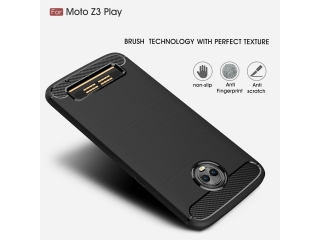 Motorola Moto Z3 Play Carbon Gummi Hülle TPU Case schwarz