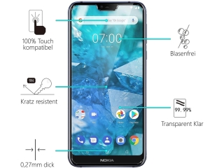 Nokia 7.1 Folie Panzerglas Screen Protector