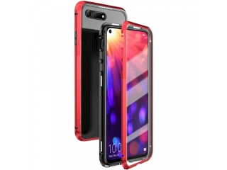 Honor View 20 Alu Magnetic Glass Case Panzerglas Backcover rot