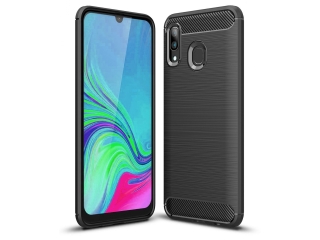 Samsung Galaxy A40 Carbon Gummi Hülle TPU Case schwarz