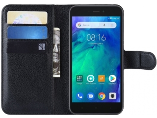 Xiaomi Redmi Go Lederhülle Portemonnaie Karten Etui schwarz