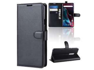 OnePlus 7 Pro Lederhülle Portemonnaie Karten Etui schwarz